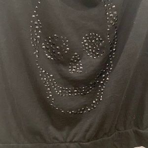 Torrid Black Skull studded T-Shirt 1X
